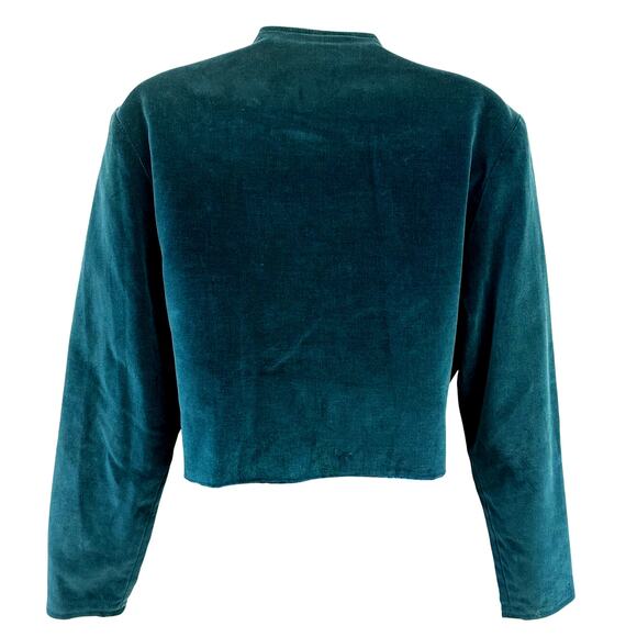 Double D RanchWear Green Velvet Beaded Vintage Button Western Jacket Size Small - Picture 3 of 9